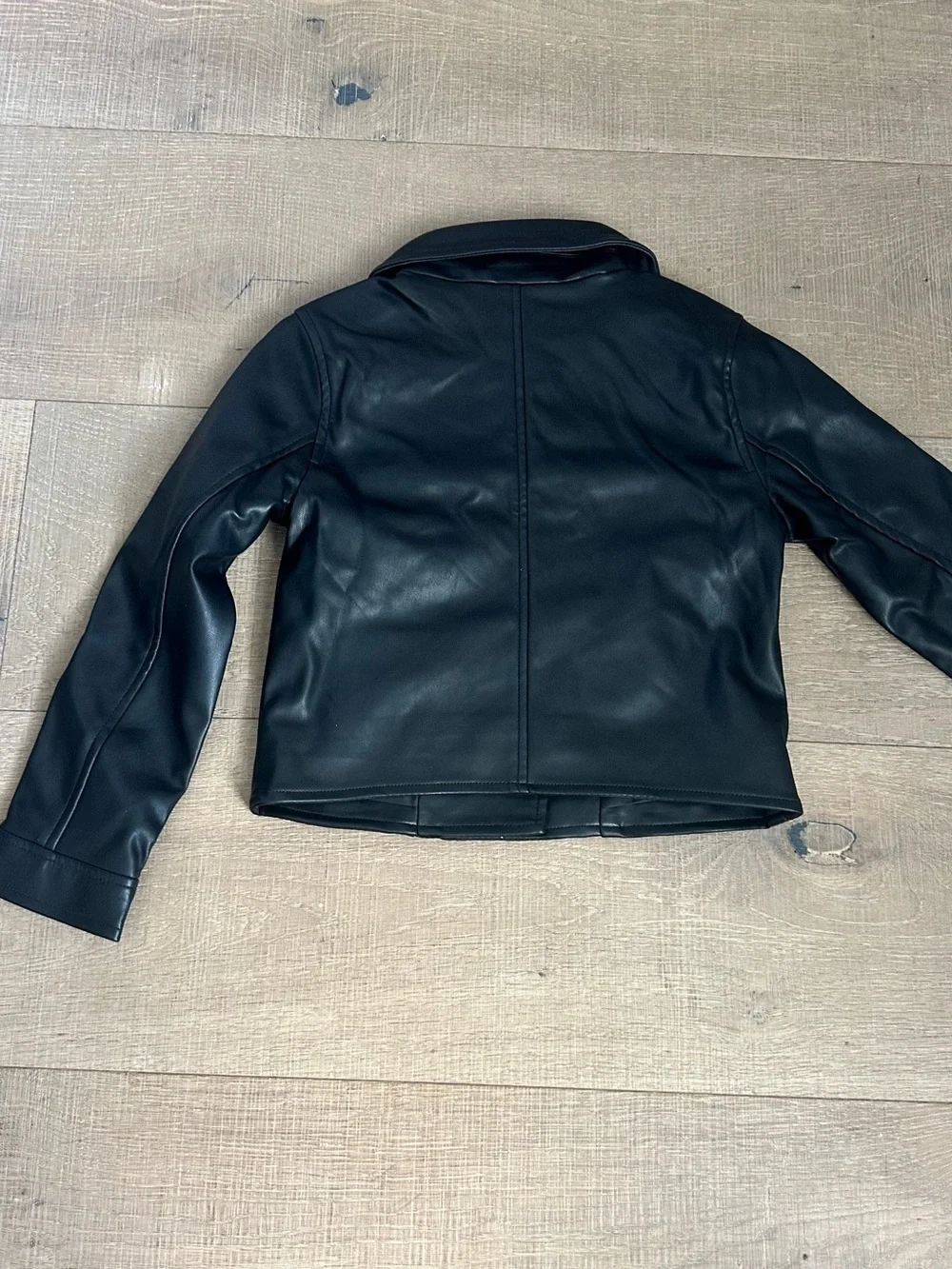 GAP Black Faux Leather Asymmetrical Moto Jacket